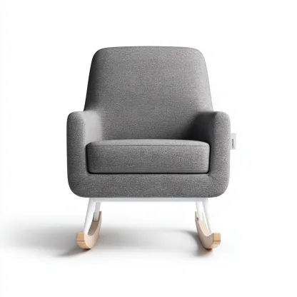 Sedia a dondolo - tessuto - 79x74x97 cm - grigio - design moderno-Comfyete