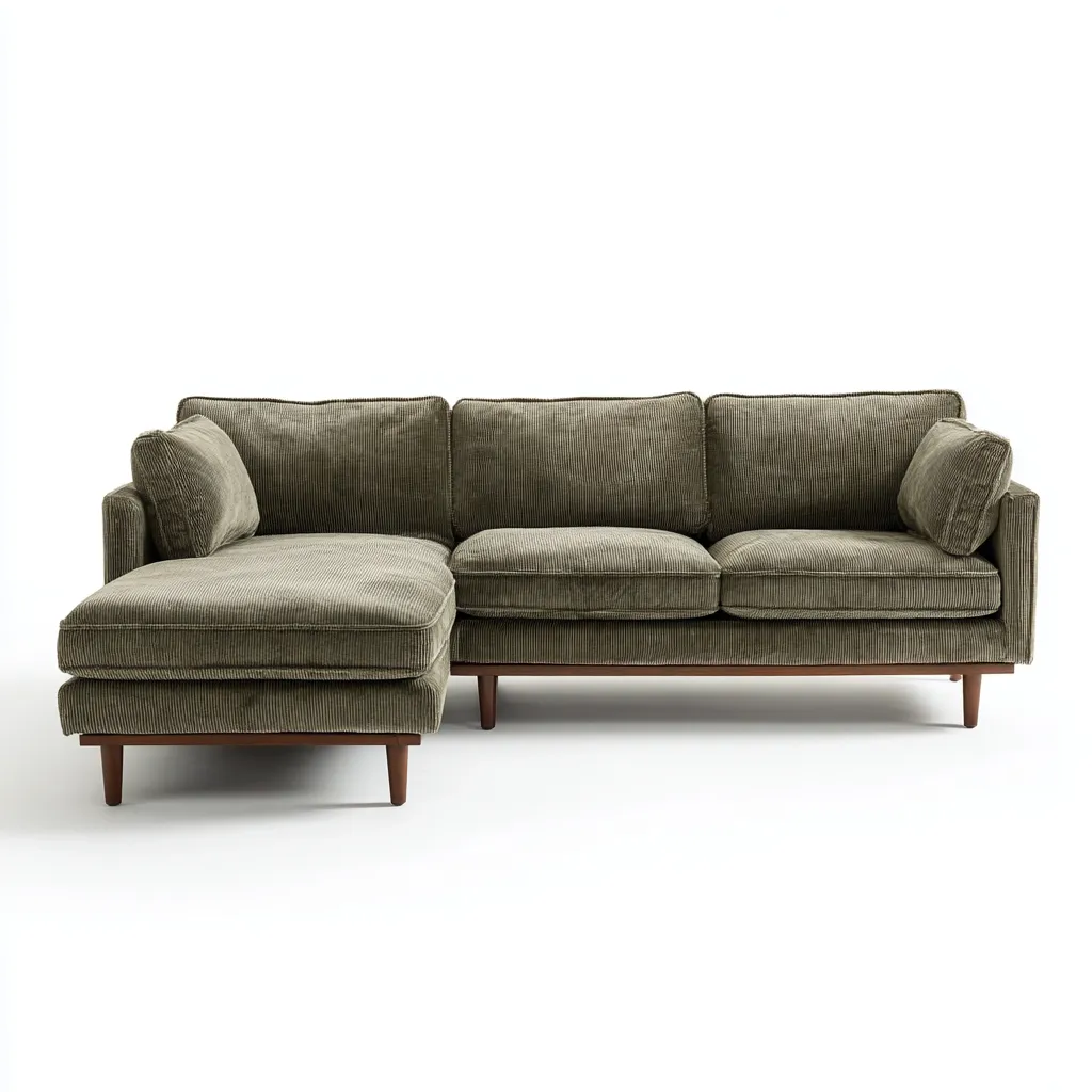 Divano angolare - tessuto - 276x165x86 cm - marrone - design moderno-Comfyete