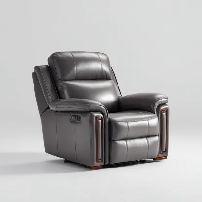 Poltrona reclinabile - vera pelle - 101x95x105 cm - grigio - stile moderno-Comfyete