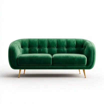 Divano lineare - velluto - 208x90x82 cm - verde - stile moderno-Comfyete