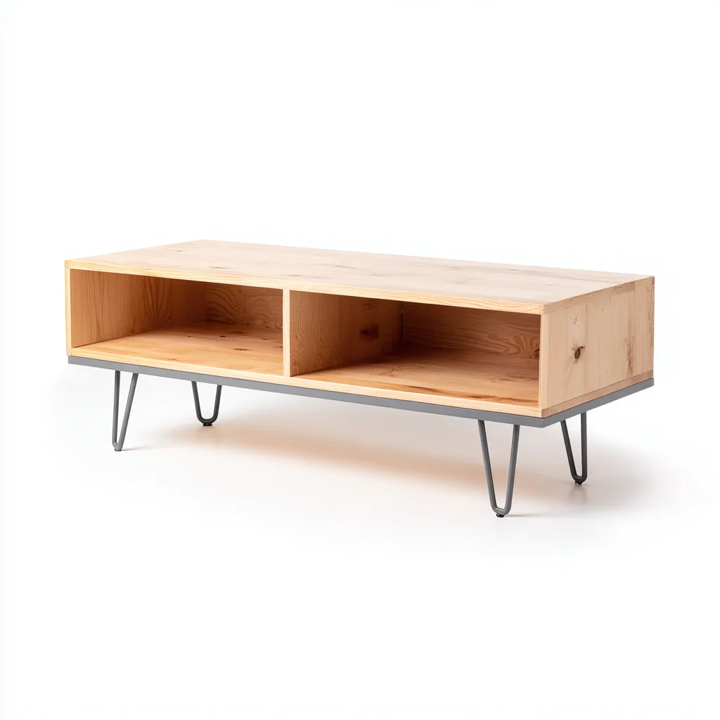 Mobile TV - legno - metallo - 150x40x48 cm - pino naturale-grigio - stile moderno-Comfyete