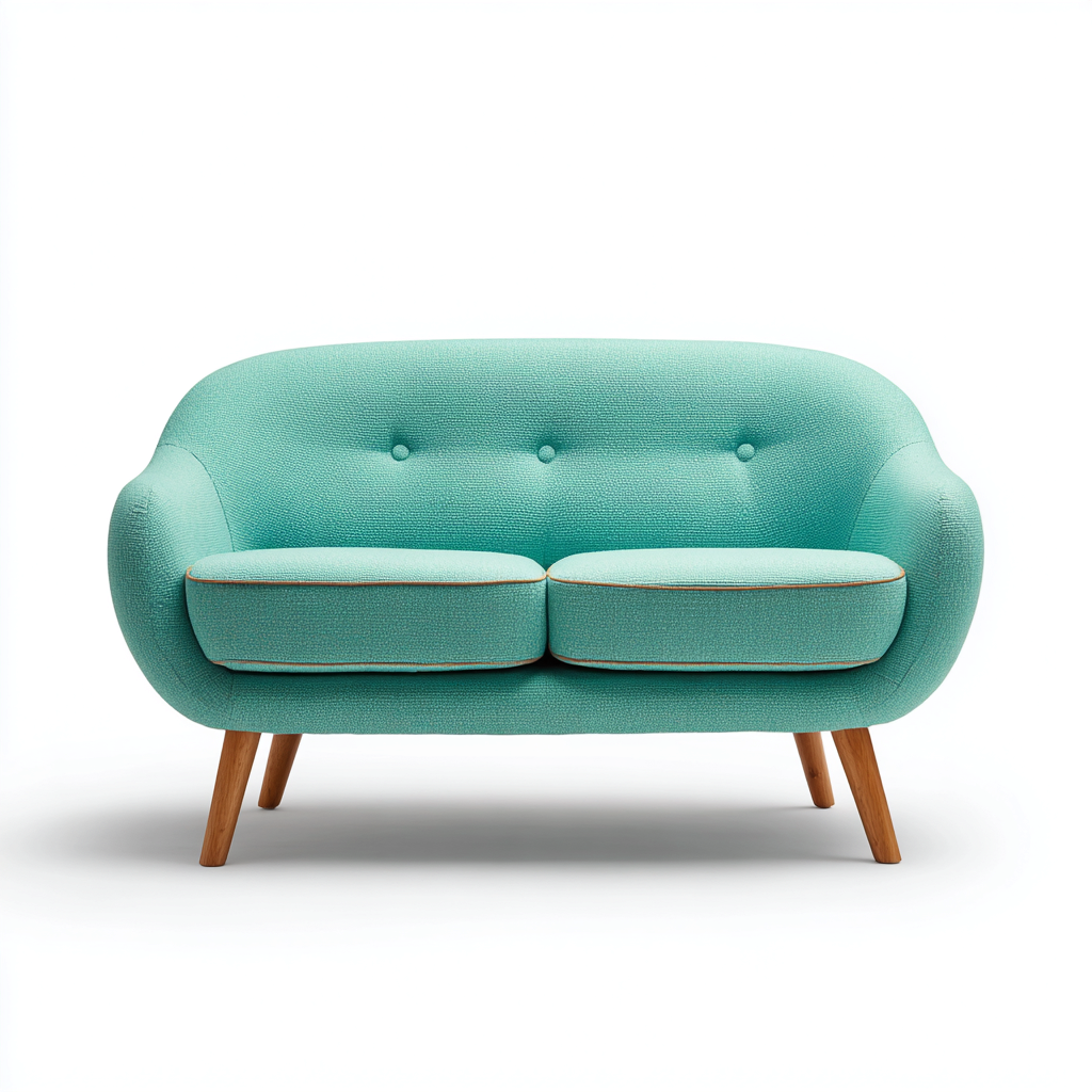 Divano lineare - tessuto - 148x78x85 cm - verde acqua - stile moderno-Comfyete