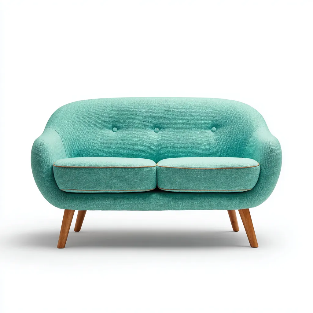 Divano lineare - tessuto - 148x78x85 cm - verde acqua - stile moderno-Comfyete