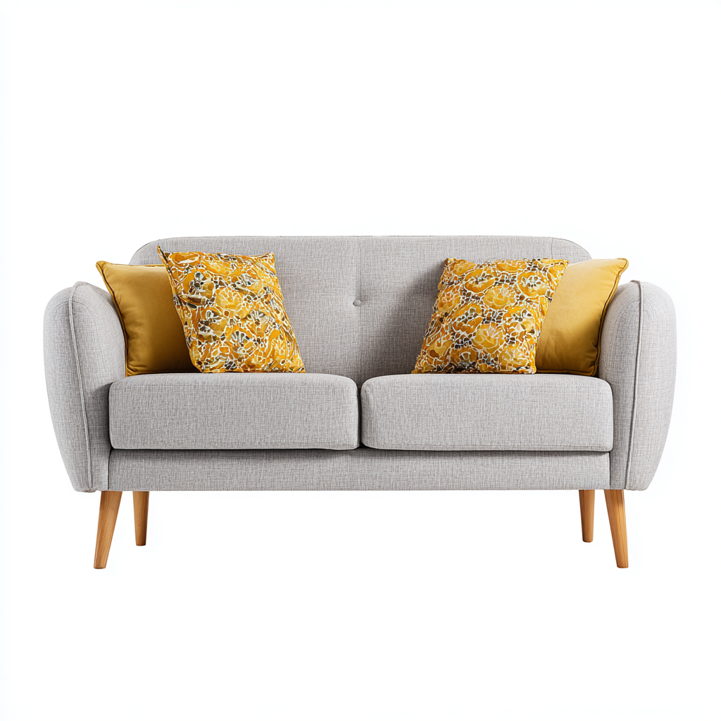 Divano lineare - tessuto - 150x80x85 cm - grigio chiaro - stile moderno-Comfyete