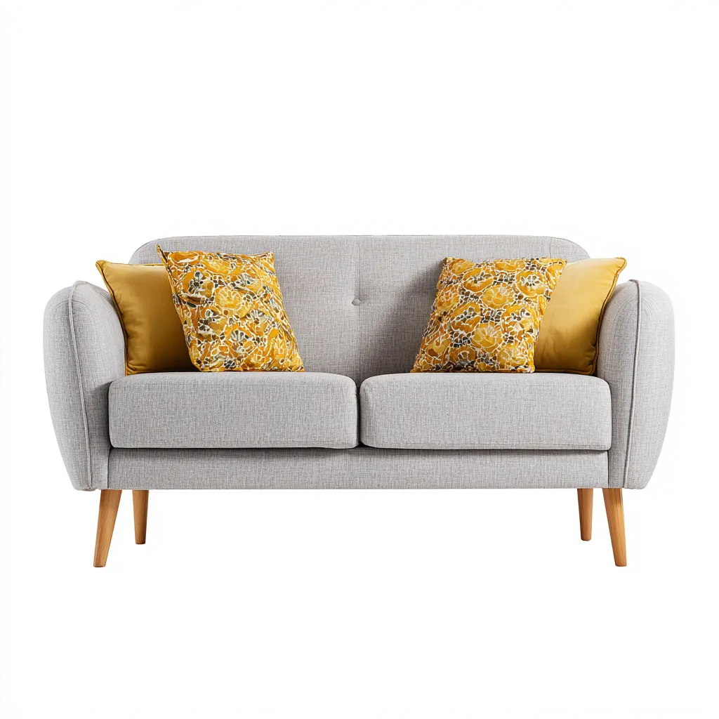 Divano lineare - tessuto - 150x80x85 cm - grigio chiaro - stile moderno-Comfyete