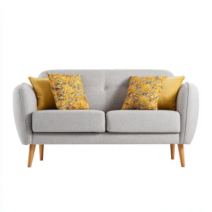 Divano lineare - tessuto - 150x80x85 cm - grigio chiaro - stile moderno-Comfyete