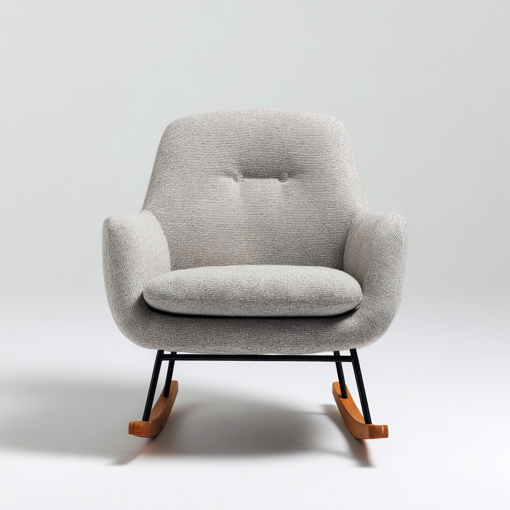 Sedia a dondolo - tessuto - 81x75x99 cm - grigio - design moderno-Comfyete