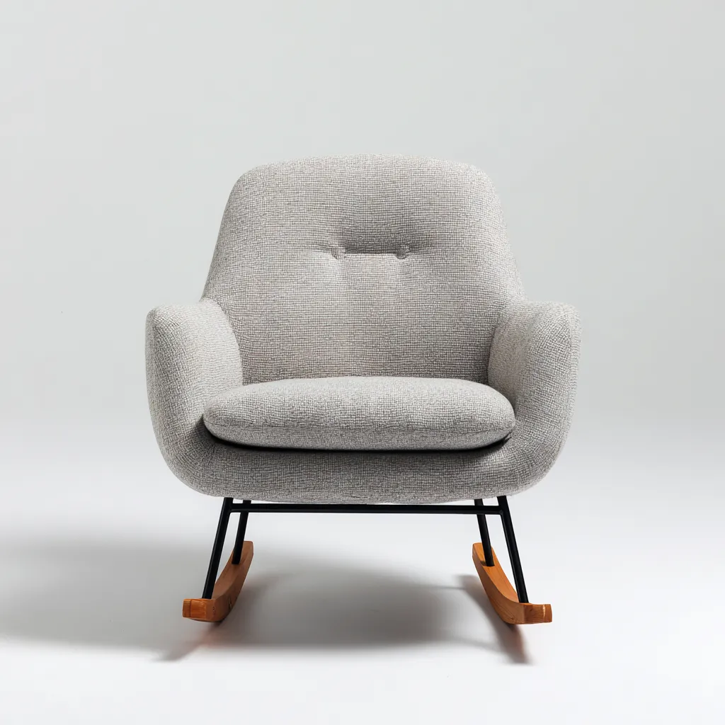 Sedia a dondolo - tessuto - 81x75x99 cm - grigio - design moderno-Comfyete