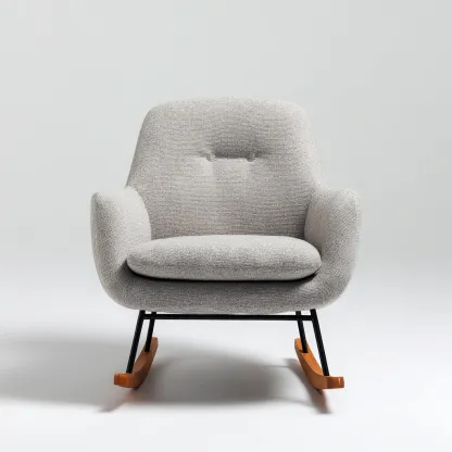 Sedia a dondolo - tessuto - 81x75x99 cm - grigio - design moderno-Comfyete