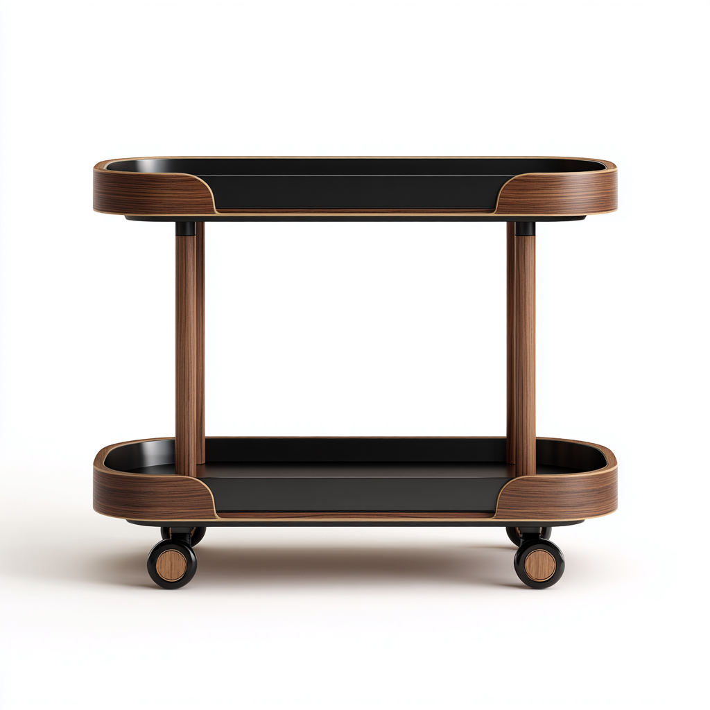 Carrello da cucina-metallo-legno-72x44x88 cm-marrone-nero-design moderno-Comfyete