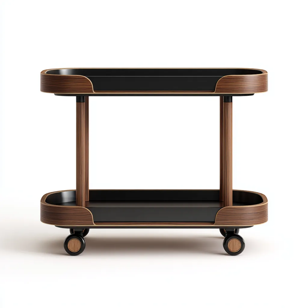 Carrello da cucina-metallo-legno-72x44x88 cm-marrone-nero-design moderno-Comfyete