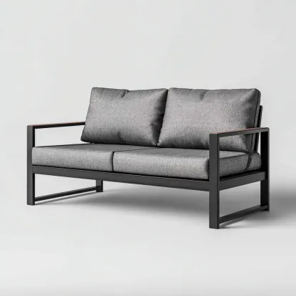 Divano da esterno-metallo-168x82x88 cm-grigio-design moderno-Comfyete