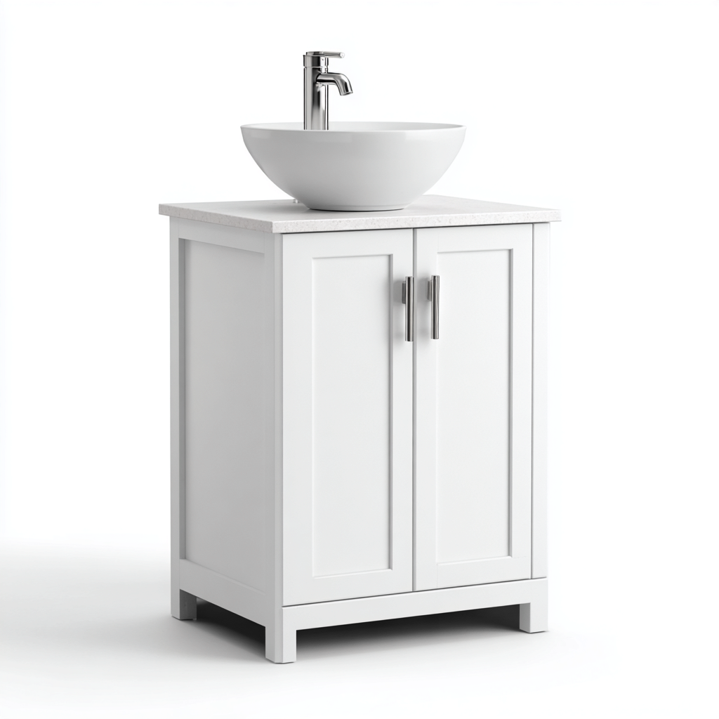 Mobile lavabo - MDF-ceramica - 60x45x90 cm - bianco - design moderno-Comfyete