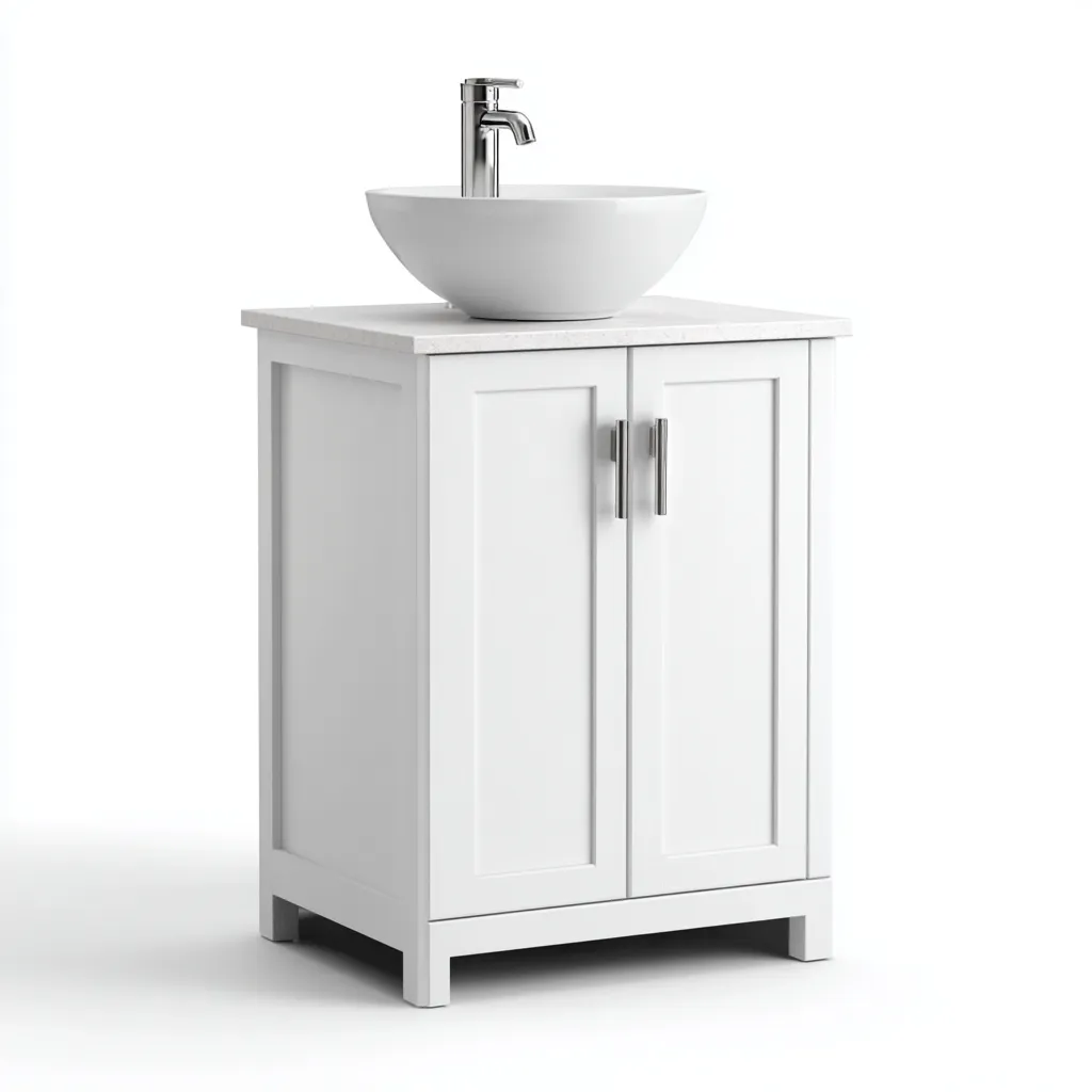Mobile lavabo - MDF-ceramica - 60x45x90 cm - bianco - design moderno-Comfyete