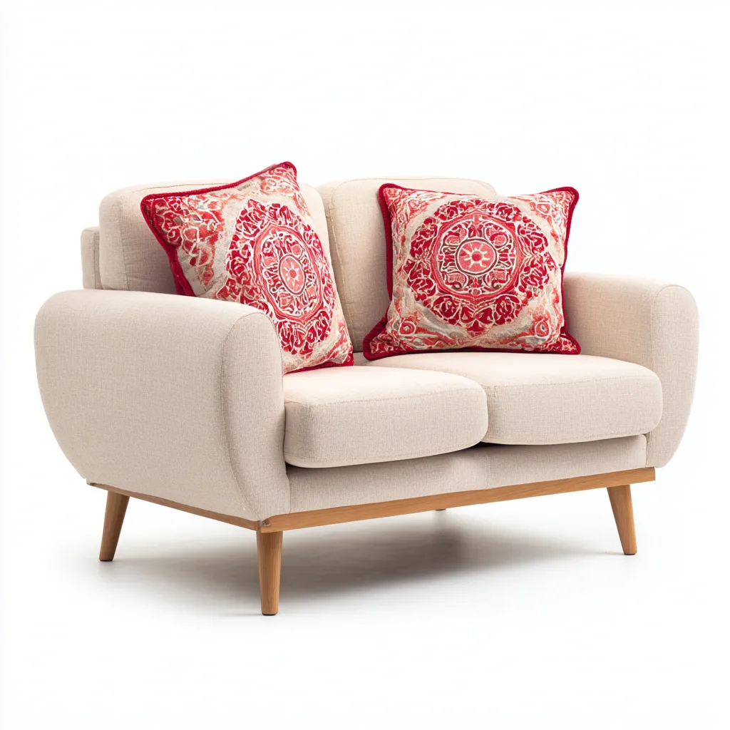 Divano lineare - tessuto - 140x83x84 cm - beige - stile moderno-Comfyete