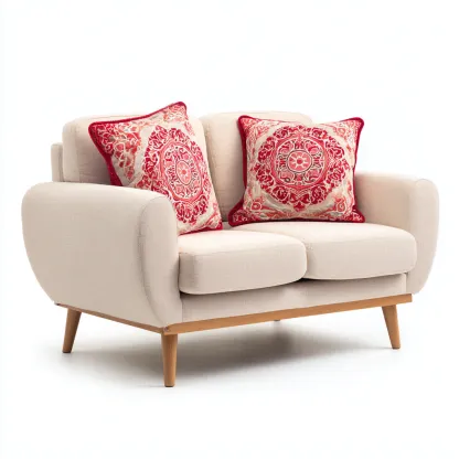 Divano lineare - tessuto - 140x83x84 cm - beige - stile moderno-Comfyete