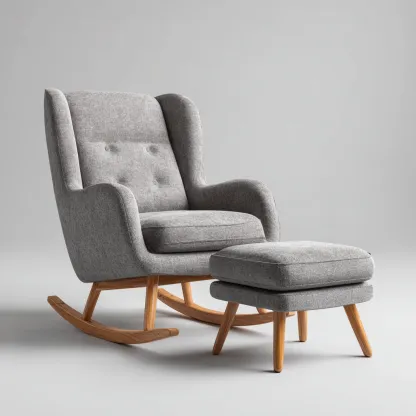 Sedia a dondolo - tessuto - 75x82x96 cm - grigio - design moderno-Comfyete