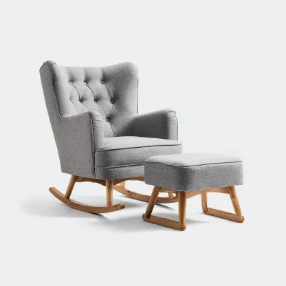 Sedia a dondolo - tessuto - 75x82x96 cm - grigio - design moderno-Comfyete