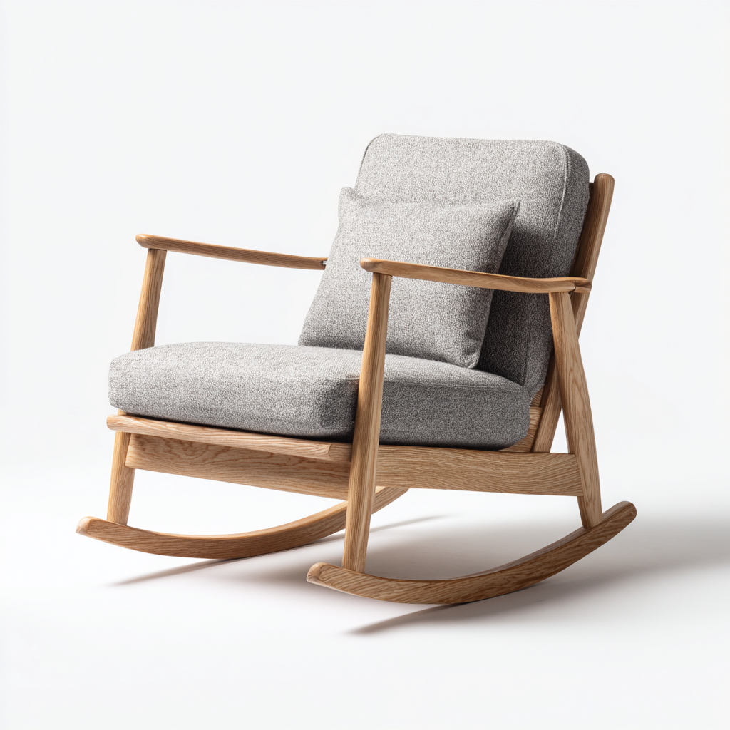 Sedia a dondolo - tessuto - 80x72x95 cm - grigio - design moderno-Comfyete