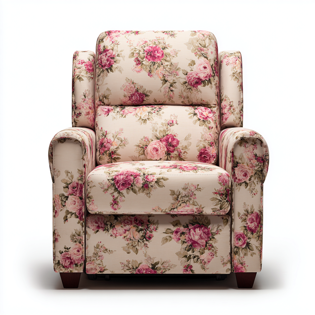 Poltrona reclinabile - tessuto - 94x90x105 cm - floreale - stile classico-Comfyete