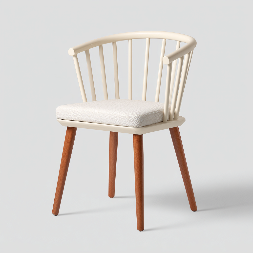 Sedia da pranzo-legno-tessuto-50x52x81 cm-crema-noce-design moderno-Comfyete