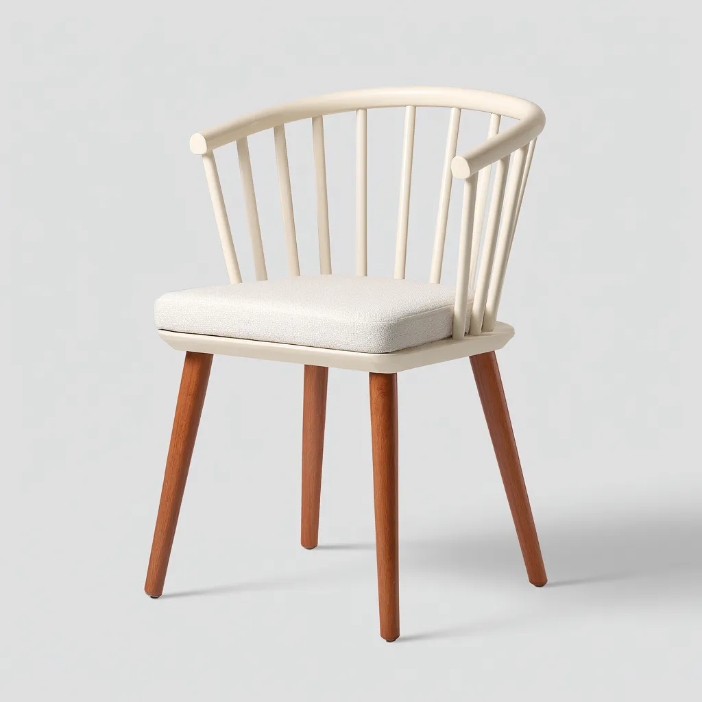 Sedia da pranzo-legno-tessuto-50x52x81 cm-crema-noce-design moderno-Comfyete