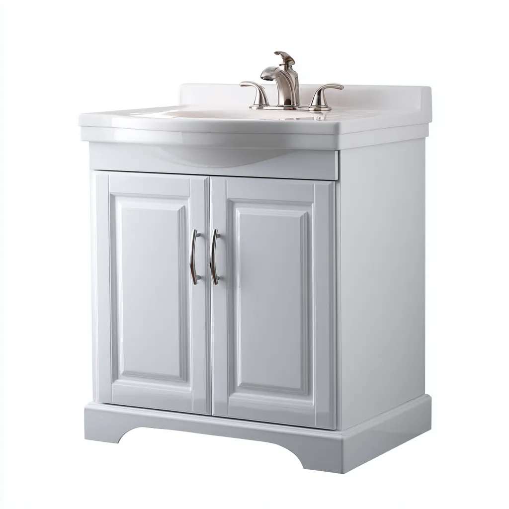 Mobile lavabo - MDF-ceramica - 80x50x85 cm - bianco - design classico-Comfyete