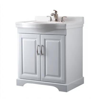Mobile lavabo - MDF-ceramica - 80x50x85 cm - bianco - design classico-Comfyete