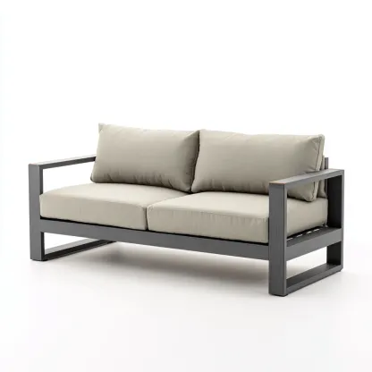 Divano da esterno-metallo-176x86x90 cm-grigio-design moderno-Comfyete