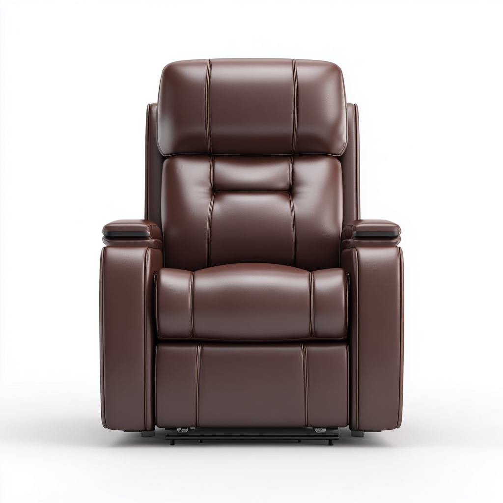 Poltrona reclinabile - vera pelle - 98x92x106 cm - marrone - stile moderno-Comfyete