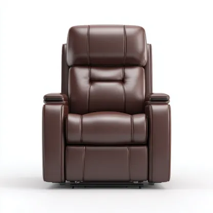 Poltrona reclinabile - vera pelle - 98x92x106 cm - marrone - stile moderno-Comfyete