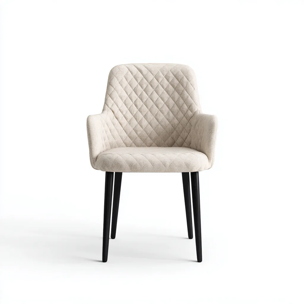 Sedia da pranzo - tessuto-metallo - 56x53x85 cm - beige chiaro-nero - stile moderno-Comfyete