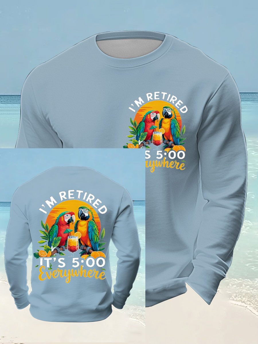 Men's long sleeve round neck T-shirt