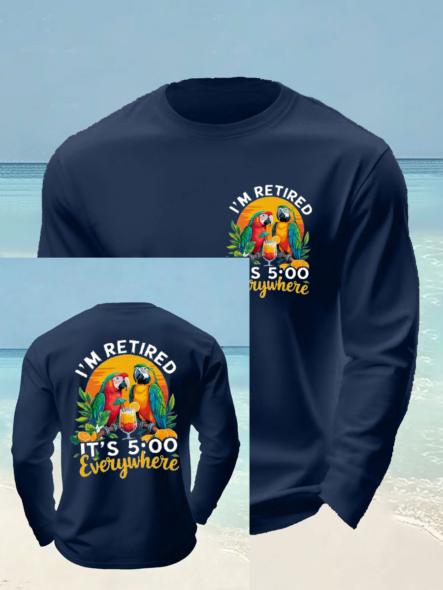 Men's long sleeve round neck T-shirt