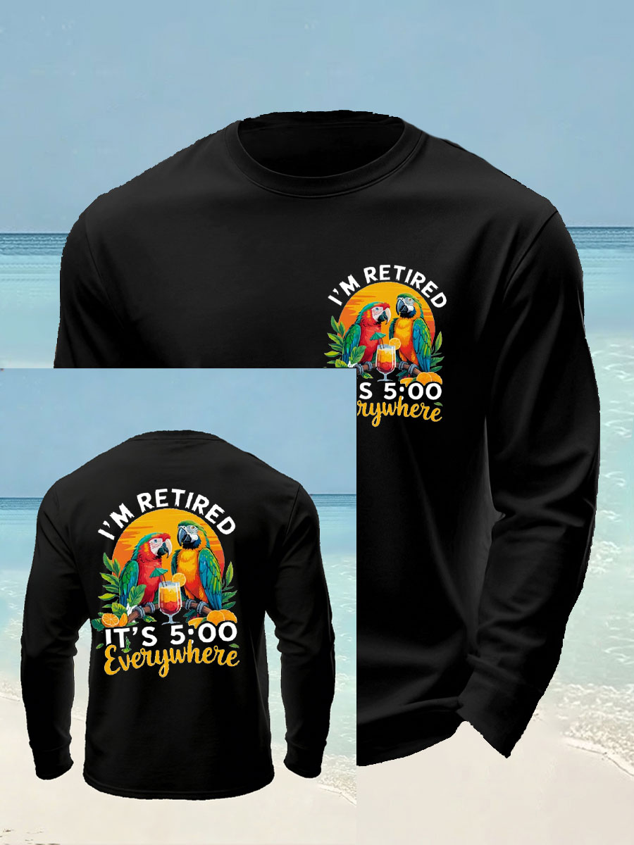 Men's long sleeve round neck T-shirt