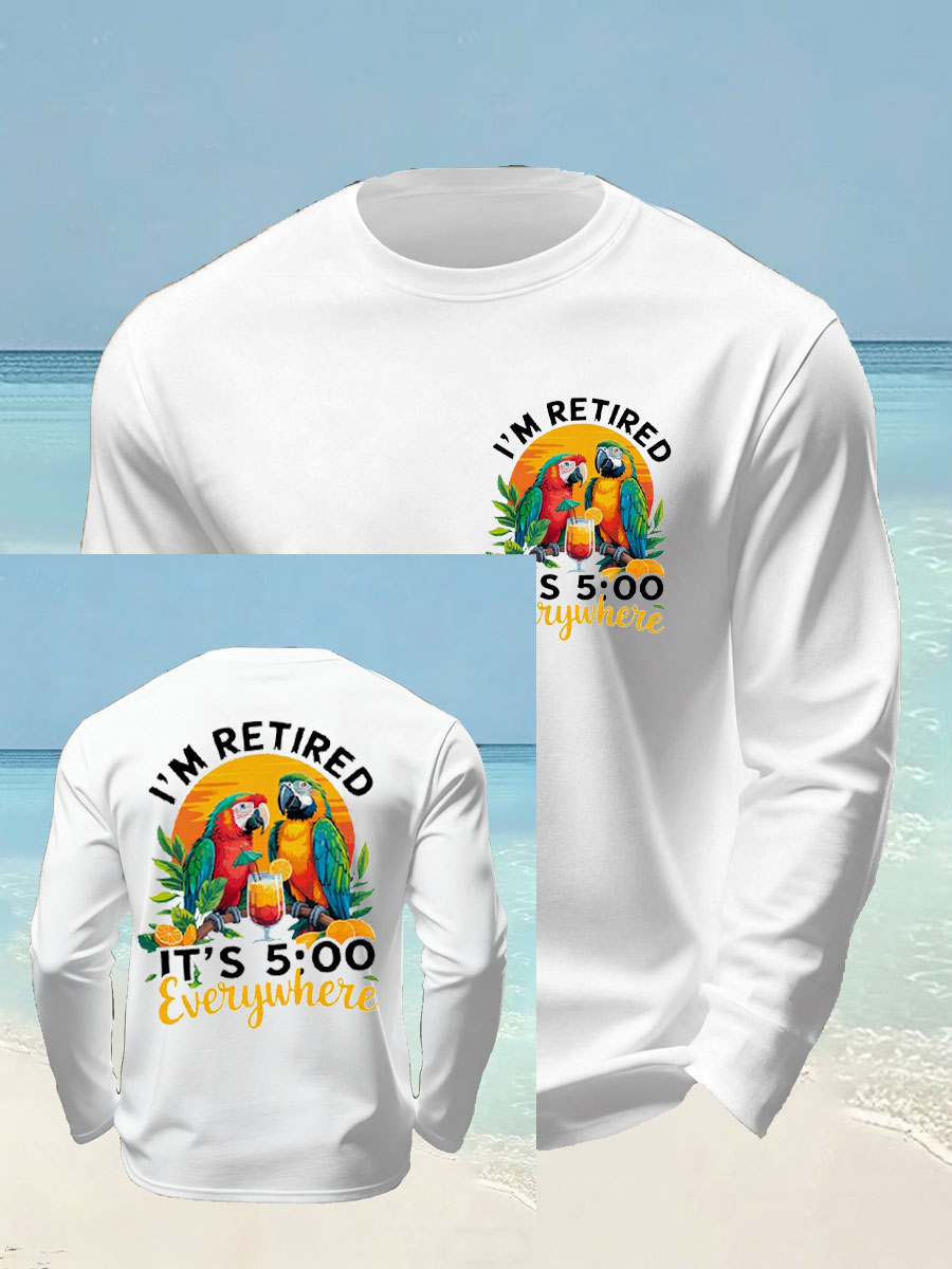 Men's long sleeve round neck T-shirt