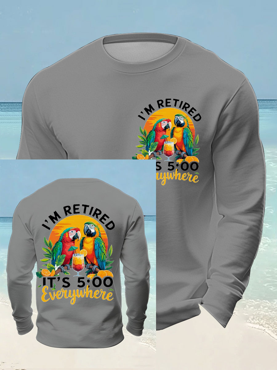 Men's long sleeve round neck T-shirt