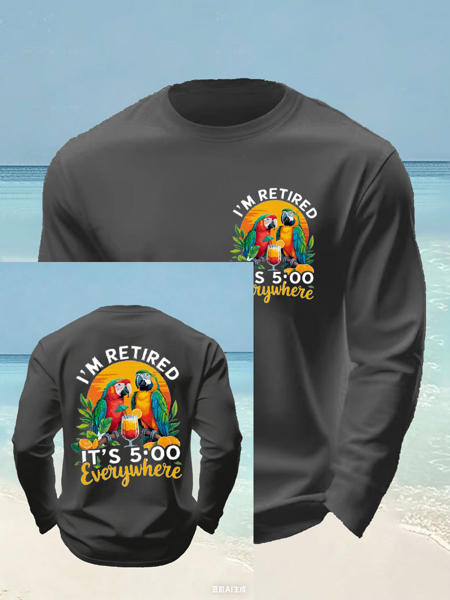 Men's long sleeve round neck T-shirt