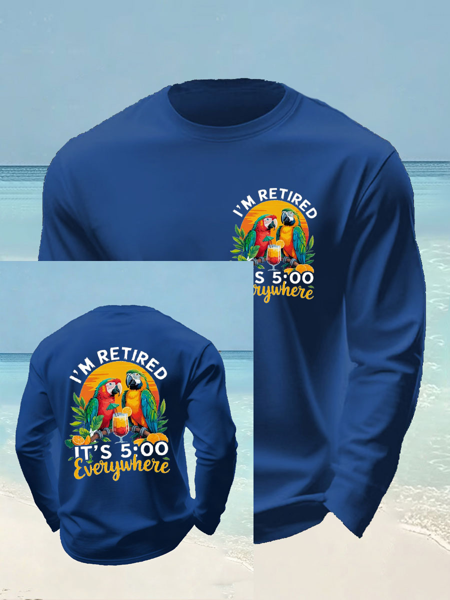 Men's long sleeve round neck T-shirt