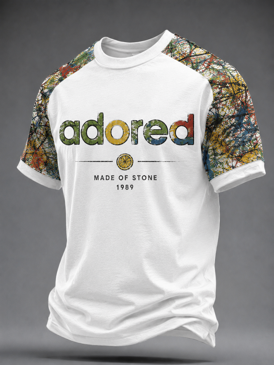 Men's Lemon Roses Music Lover Printed short sleeve t-shirt