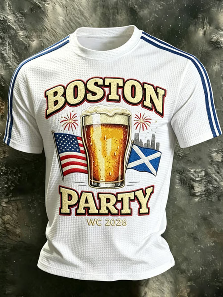 Men's UK Football Lover Scotland Printed Waffle Short Sleeve
