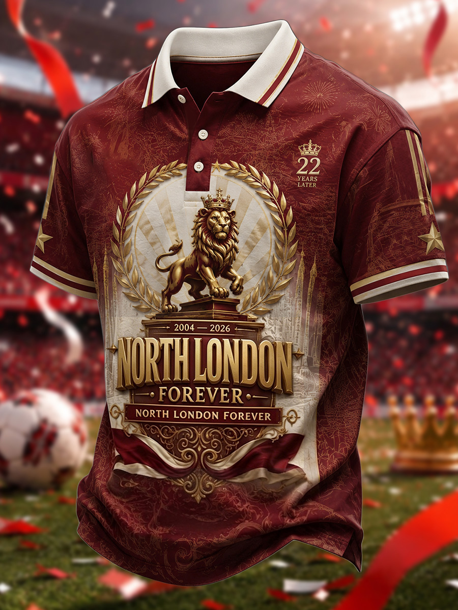 Men's Gift For Football Fans Print Casual Polo