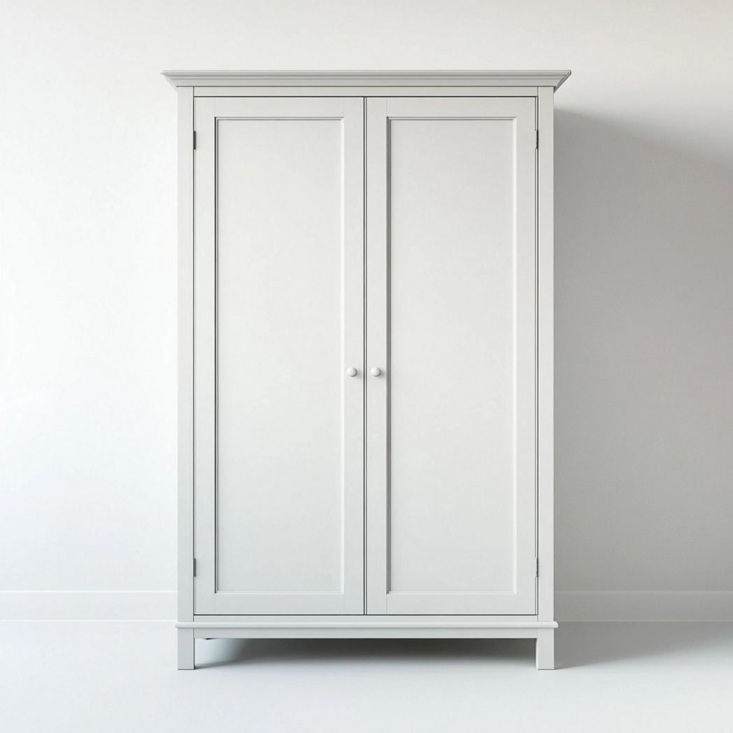 Armoire en bois MDF blanc 2 portes battantes 180x100x55 cm