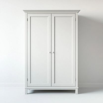 Armoire en bois MDF blanc 2 portes battantes 180x100x55 cm