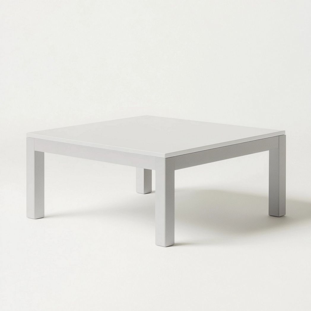 Table Basse Carrée en Bois MDF Blanc 55x55x45 cm