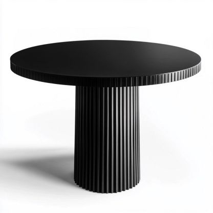 Table à manger ronde en MDF noir 120 cm