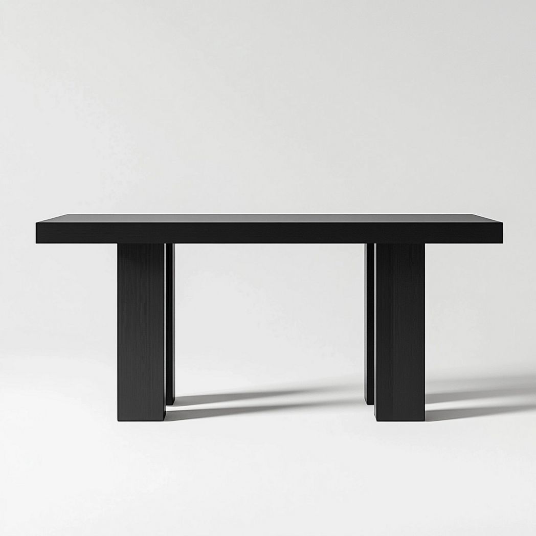 Table rectangulaire bois noir 200x90x75 cm