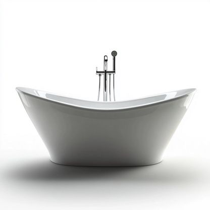 Baignoire Autoportante Blanc Acrylique Design Ergonomique 170x80x60 cm