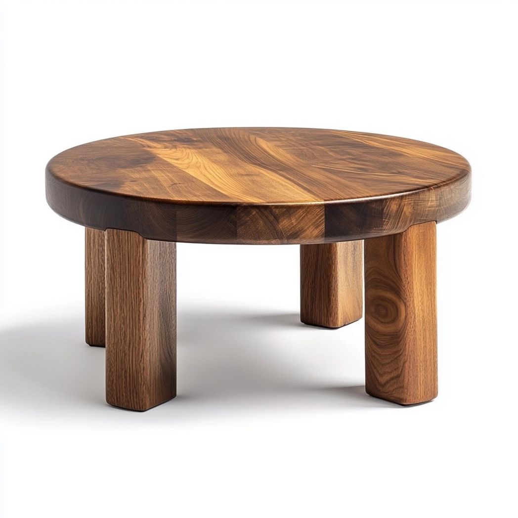 Table Basse Ronde en Bois Massif