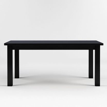 Table à manger en bois massif noir 150x90x75 cm